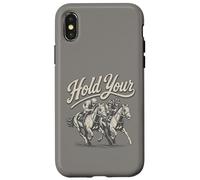 Carcasa para iPhone X/XS Hold Your Horses Divertido Jinete Ecuestre de Carreras de Caballos
