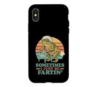 Carcasa para iPhone X/XS Hombre Viejo Mujer Cumpleaños Gag A Veces Solo Ser Farting Frog