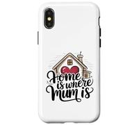 Carcasa para iPhone X/XS Home Is Where Mum Is Valentine's Day Cute House Heart