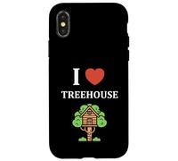 Carcasa para iPhone X/XS Home Nature Tree House Minimalist Simple i Love Treehouse