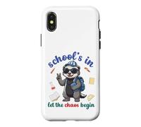 Carcasa para iPhone X/XS Honey Badger Volver a la Escuela Vibra Escuelas En Deja Que Comience el Caos