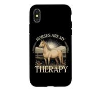 Carcasa para iPhone X/XS Horses Are My Therapy Caballos Equitación