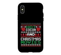 Carcasa para iPhone X/XS Hot Cocoa and Christmas Movies Ugly Sweater Winter Art