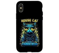 Carcasa para iPhone X/XS House Cat DJ Rave EDM Music Deejay Equalizer Gafas de Sol