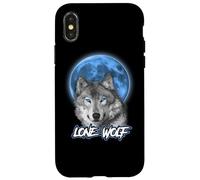 Carcasa para iPhone X/XS Howling Lone Wolf On Moon Animal Funny Wolves Lover