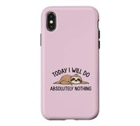 Carcasa para iPhone X/XS «Hoy no haré Absolutamente Nada» Cita Divertida de un Perezoso