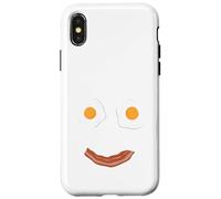 Carcasa para iPhone X/XS Huevos fritos y Tocino Cara Feliz Desayuno Comida Niños Hombres Mujeres