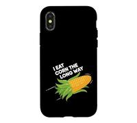 Carcasa para iPhone X/XS Humor Adulto Divertido I Eat Corn The Long Way
