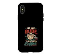 Carcasa para iPhone X/XS Humor Cafe Design No Maleducado Solo Necesito