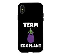 Carcasa para iPhone X/XS Humor Food Eggplant Simple Team Eggplant