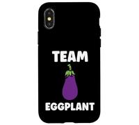 Carcasa para iPhone X/XS Humor Food Eggplant Simple Team Eggplant