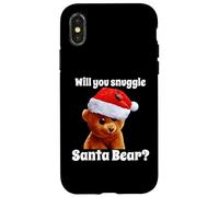 Carcasa para iPhone X/XS Humor navideño Will You Snuggle Christmas Bear