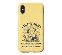 Carcasa para iPhone X/XS Humor Retro Fuegos Artificiales Anti-Violencia