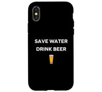 Carcasa para iPhone X/XS Humour Funny Drinking Beer Save Water Drink Beer
