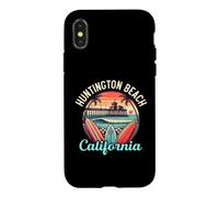 Carcasa para iPhone X/XS Huntington Beach California, Los Ángeles, Regalos Retro