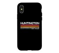 Carcasa para iPhone X/XS Huntington West Virginia Retro Rayas Vintage City Design