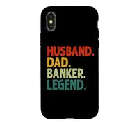 Carcasa para iPhone X/XS Husband Dad Banker Legend Vintage Funny Banker Día del Padre
