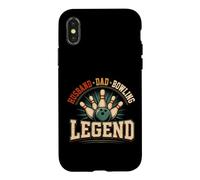 Carcasa para iPhone X/XS Husband Dad Bowling Legend Funny Bowler Father