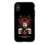 Carcasa para iPhone X/XS I Am The Way John 14:6 Diseño de Calavera gótica de Jesús Cristiano