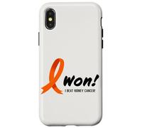 Carcasa para iPhone X/XS I Beat Kidney Cancer. I Won! Orange Ribbon For Survivors