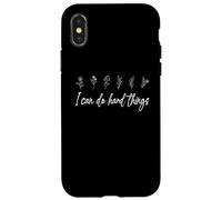Carcasa para iPhone X/XS I Can Do Hard Things Floral Motivacional Inspirador