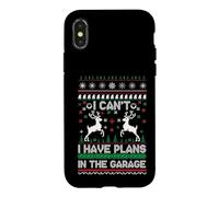 Carcasa para iPhone X/XS I Can't I Have Plans in The Garage Ugly Christmas