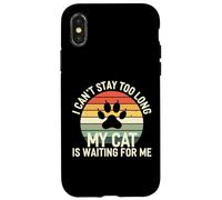Carcasa para iPhone X/XS I Cant Stay Too Long My Cat Is Waiting For Me Introvert Paws