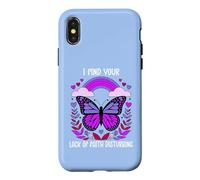 Carcasa para iPhone X/XS I Find Your Lack of Faith Disturbing Christian Butterfly
