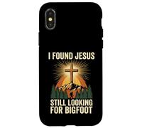 Carcasa para iPhone X/XS I Found Jesus Still Looking For Bigfoot Cristo Cruz Dios Rey