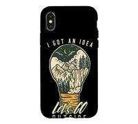 Carcasa para iPhone X/XS I Got An Idea Let's Go Outside Vintage Hiking Outdoors Lover
