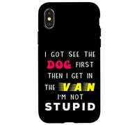 Carcasa para iPhone X/XS I Got See Dog First Stupid Creepy Adult Chistes