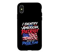 Carcasa para iPhone X/XS I Identify As An American Patriot and This Is My Pride Flag
