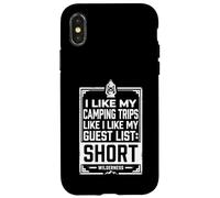 Carcasa para iPhone X/XS I Like My Camping Trips Lista Corta de Invitados Funny Wilderness