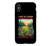 Carcasa para iPhone X/XS I Like MY LAWNS Small and MY BIODIVERSITY Big