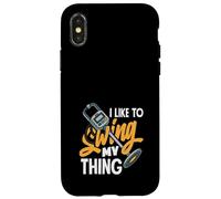 Carcasa para iPhone X/XS I Like To Swing My Thing Funny Metal Detecting Juego de Palabras