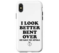 Carcasa para iPhone X/XS I Look Better Bent Over Book See Back for Details Peach Butt