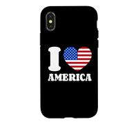 Carcasa para iPhone X/XS I Love America Corazón Estadounidense Estados Unidos