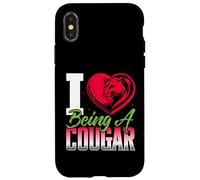 Carcasa para iPhone X/XS I Love Being A Cougar Camisa I Heart Being A Cougar
