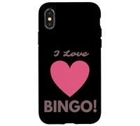 Carcasa para iPhone X/XS I Love Bingo! Funny Old Lady Costume Men & Women Bingo