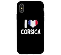 Carcasa para iPhone X/XS I Love Corsica Francia Bandera Corazón Orgullo Córcega