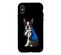 Carcasa para iPhone X/XS I Love Dad Tattoed Dog Daddy Boston Terrier Dueño Amante de los Perros