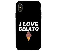 Carcasa para iPhone X/XS I Love Gelato Ice Cream Party Chocolate Gelato Cono