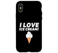 Carcasa para iPhone X/XS I Love Ice Cream Party Outfit Vanilla Soft Serve Gelato Cone