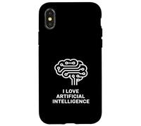 Carcasa para iPhone X/XS I Love Ilustración de Circuito Cerebral de Inteligencia Artificial