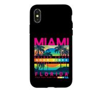 Carcasa para iPhone X/XS I Love Miami, Cool Miami Florida Colourful Sunrise Graphic