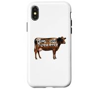 Carcasa para iPhone X/XS I Love Morning Cow Poop Smell Funny Farmer Rancher Cow Lover
