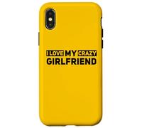 Carcasa para iPhone X/XS I Love My Crazy Novia Pareja Significativo Otro Divertido