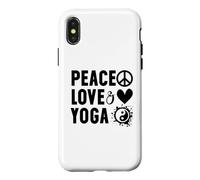 Carcasa para iPhone X/XS I Love Yoga Instructor Women Peace Love and Yoga with Saying