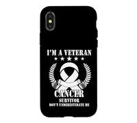 Carcasa para iPhone X/XS I’m A Veteran and Cancer Survivor Don’t Underestimate Me