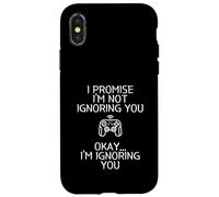 Carcasa para iPhone X/XS I Promise I'm Not Ignoring You.. Funny Sarcastic Gamer Humor